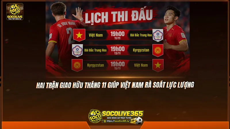 Hai trận giao hữu tháng 11 giúp Việt Nam rà soát lực lượng